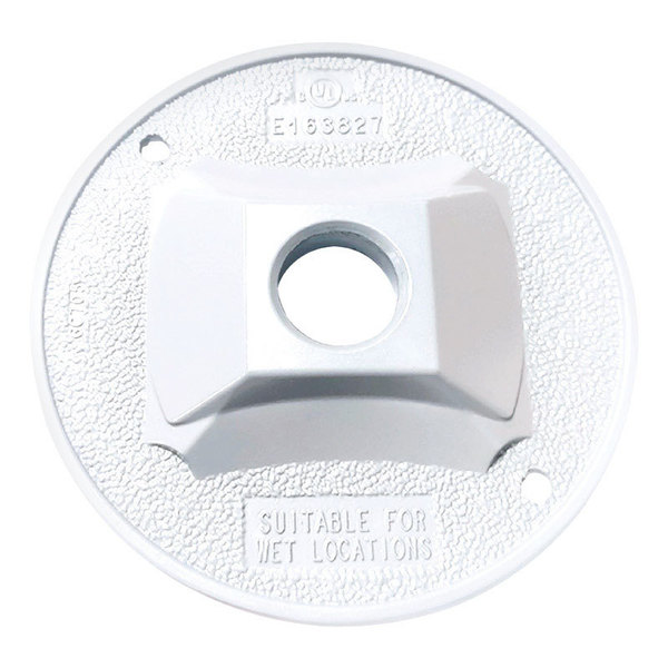 Sigma Electric Electrical Box Cover, Round, Metal Die-Cast, Cluster, Lampholder 14381WH